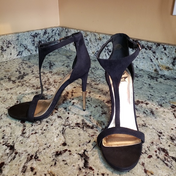 LFL Shoes - LFL Gold Stilleto black sandals